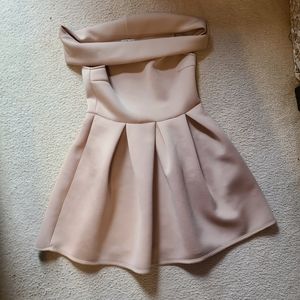 Nude off the shoulder dress